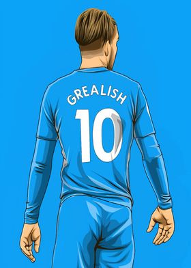 Jack Grealish Football Illustration