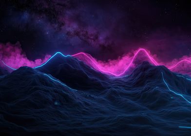 Neon Mountainscape