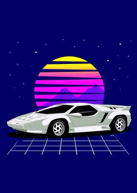 Retro 80s Sports Car