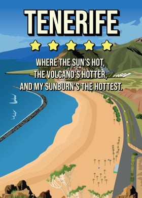 Funny Tenerife Spain Vintage Minimal Retro Travel Poster