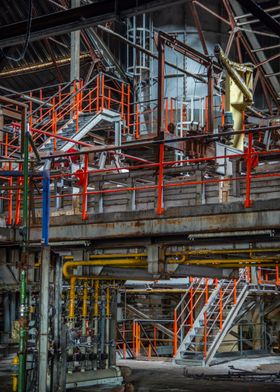 Industrial Interior with Catwalks