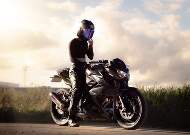 Woman on a Motorcycle