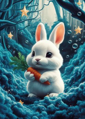 Cute Bunny In A Dreamy Forest