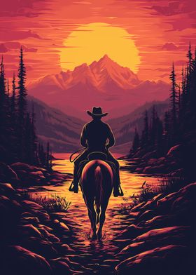 Cowboy Sunset Ride