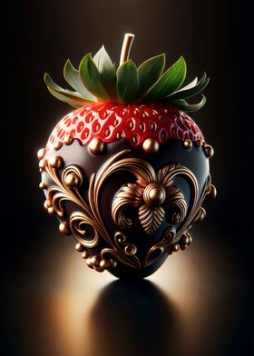 Chocolate-Dipped Strawberry with Gold