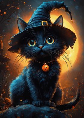 Halloween Witch Cat