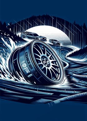 Racing Wheel Illustration