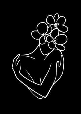 Floral Line Art Woman