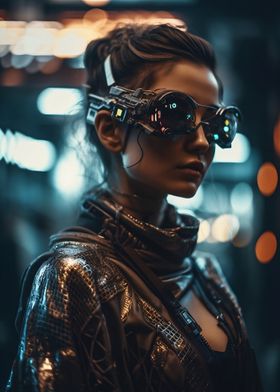 Cyberpunk Woman with Goggles