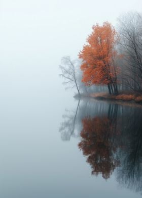 Misty Autumn Lake