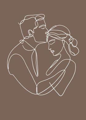 One Line Couple Art