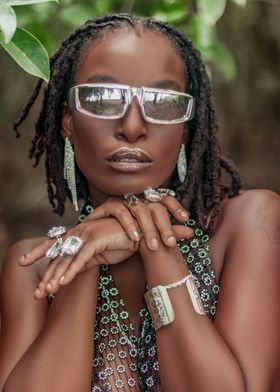 Woman in Silver Jewelry