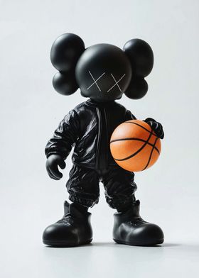 Black Figure with Basketball