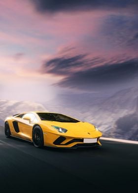 Yellow Lamborghini on Road