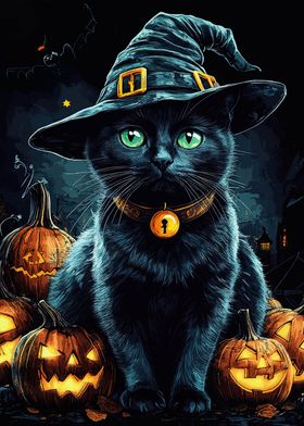 Halloween Witch Cat