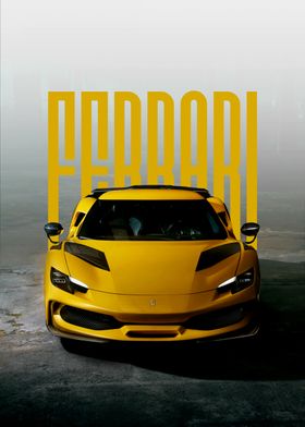 Yellow Ferrari Sports Car