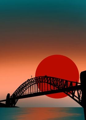 Sydney Harbour Bridge Sunset