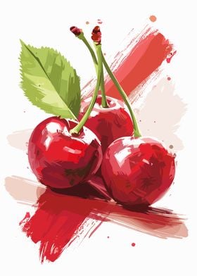 Red Cherries Illustration