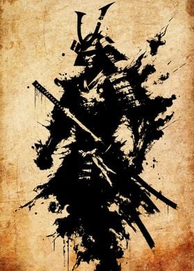 Samurai Warrior Ink Art