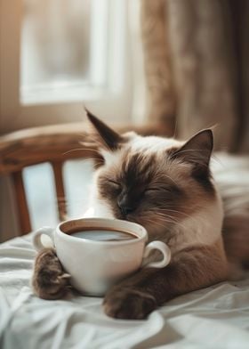 Cat with Coffee