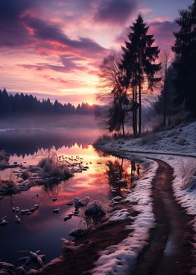 Winter Sunrise Landscape