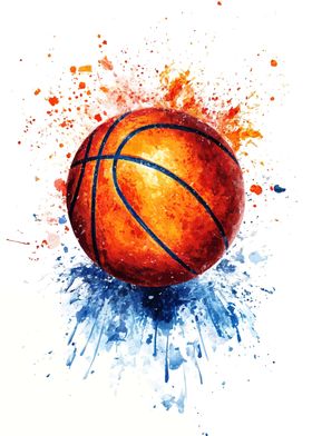 Basketball Watercolor Splash