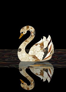 Swan with Gold Feathers