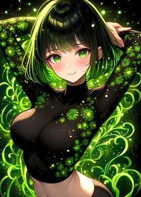 Green Hair Anime Girl