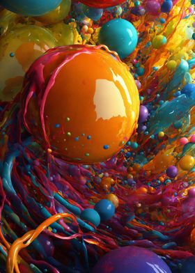 Abstract Colorful Spheres