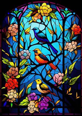 Stained Glass Birds