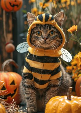 Cat in Bee Costume