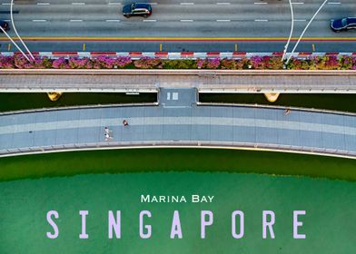 Singapore Marina Bay Aerial View