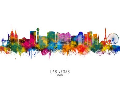 Las Vegas Skyline Watercolor