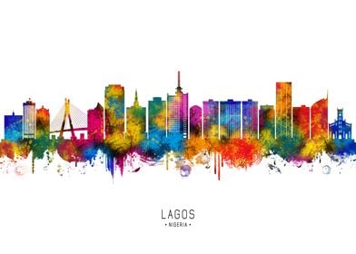 Lagos Skyline Watercolor