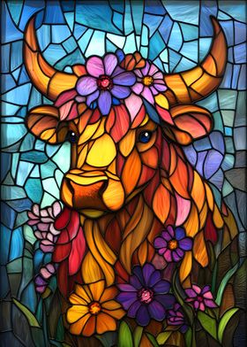 Stained Glass Bull