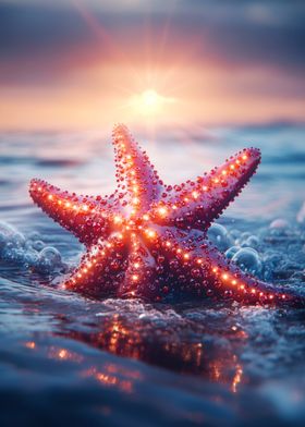 Glowing Starfish Sunset