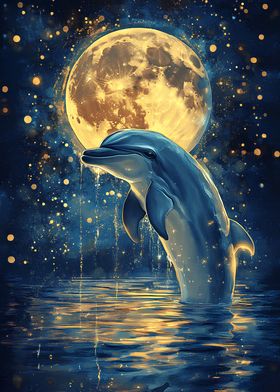 Dolphin Under Moonlight