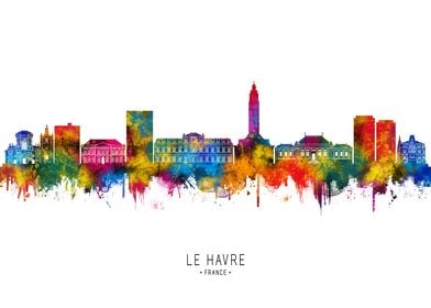 Le Havre Skyline Watercolor