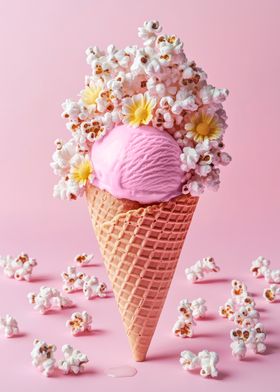 Popcorn and Flowers Ice Cream 