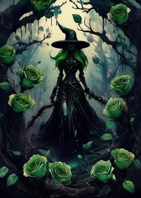 Green Rose Witch and black magician