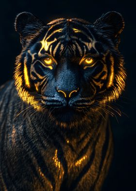 Golden Tiger Glowing