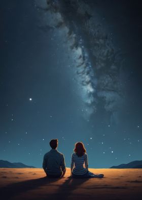 Couple Under Milky Way