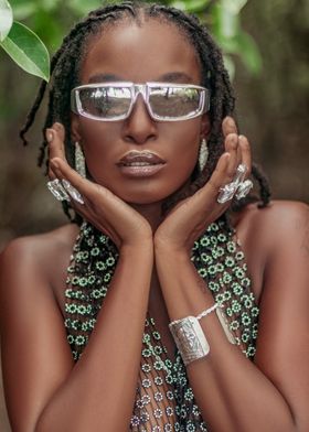 Woman in Silver Jewelry