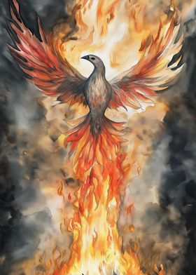 Phoenix Rising Watercolor