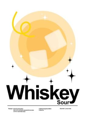 Whiskey Sour Cocktail Illustration