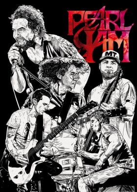 Pearl Jam Band Illustration