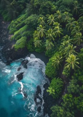 Tropical Coastline Aerial View