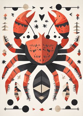 Geometric Crab Illustration