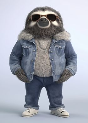 Cool Sloth in Denim