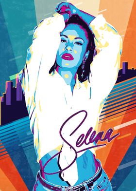 Selena Vintage Retro Portr